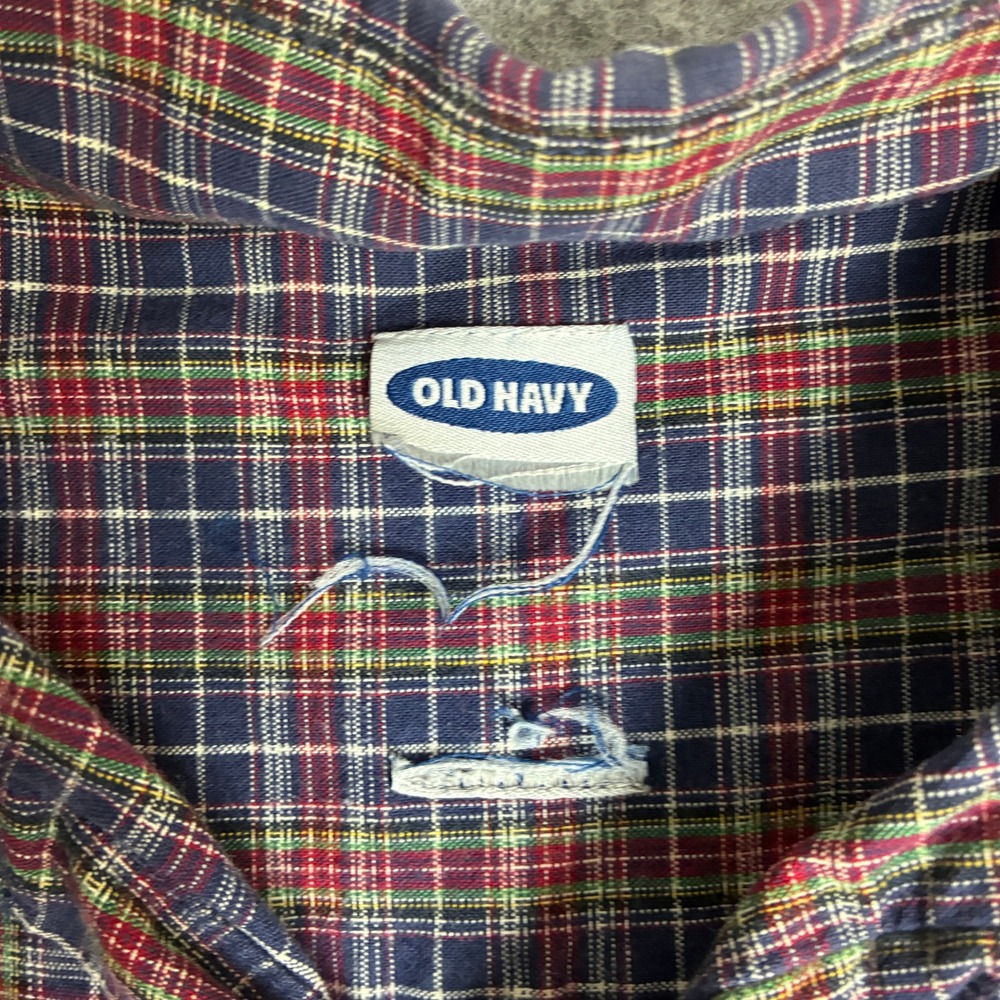 Vintage Old Navy Mens Size XL Plaid Flannel Button Down Shirt Long Sleeve - Picture 3 of 7